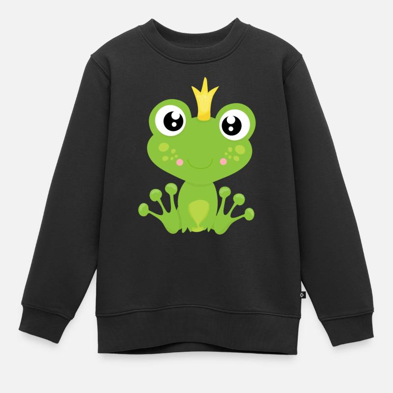Roi grenouille - Sweat Premium enfant bio - noir