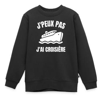 croisière, faire une croisière - Sweat Premium enfant bio - noir - Devant - AI Model Kid Female (0cm)
