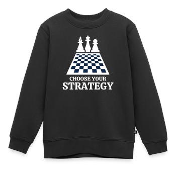 Schach, Schach, Schach und Mat - Kinder Premium Organic Sweatshirt - Schwarz - Vorne - AI Model Kid Female (0cm)