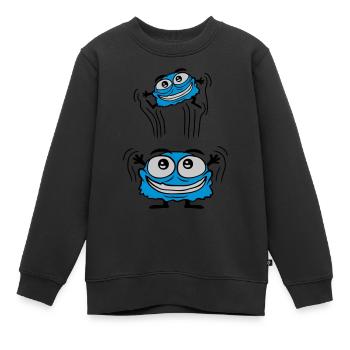 Papa Monster jette un enfant - Sweat Premium enfant bio - noir - Devant - AI Model Kid Female (0cm)