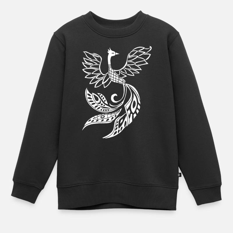 Weißer Phönixvogel - Kinder Premium Organic Sweatshirt - Schwarz