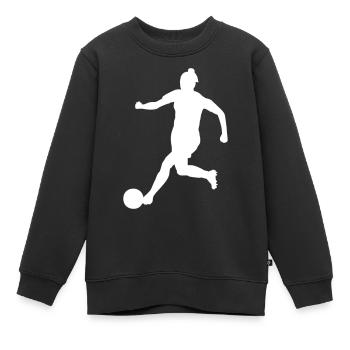 Frauen Fußball Fußballspielerin Design - Kinder Premium Organic Sweatshirt - Schwarz - Vorne - AI Model Kid Female (0cm)