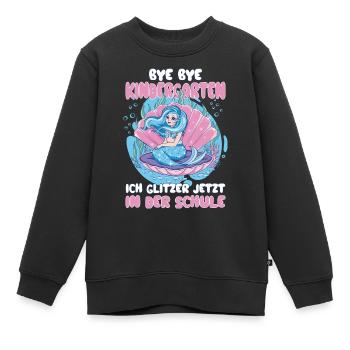 Ich glitzer jetzt in der Schule Meerjungfrau - Kinder Premium Organic Sweatshirt - Schwarz - Vorne - AI Model Kid Female (0cm)
