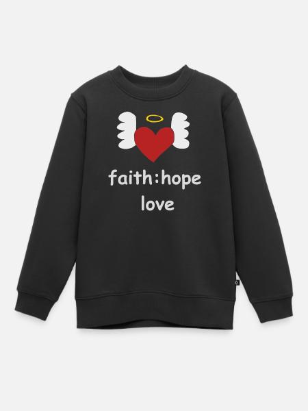herz flügel faith - Kinder Premium Organic Sweatshirt - Schwarz