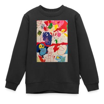 KidsArt - Villa Kunterbunt - Kids Premium Organic Sweatshirt - black - Front - AI Model Kid Female (0cm)