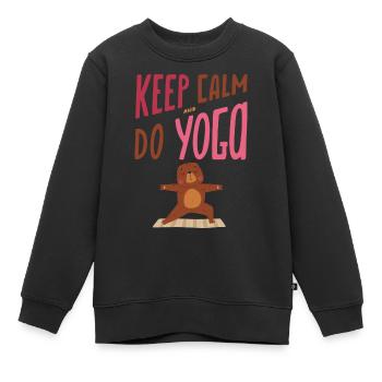 Keep calm and do yoga - Ours - Kids Premium Organic Sweatshirt - black - Front - AI Model Kid Female (0cm)