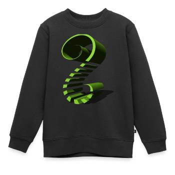 En forme de vert - Sweat Premium enfant bio - noir - Devant - AI Model Kid Female (0cm)