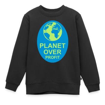 Planète sur le devis de profit - Sweat Premium enfant bio - noir - Devant - AI Model Kid Female (0cm)