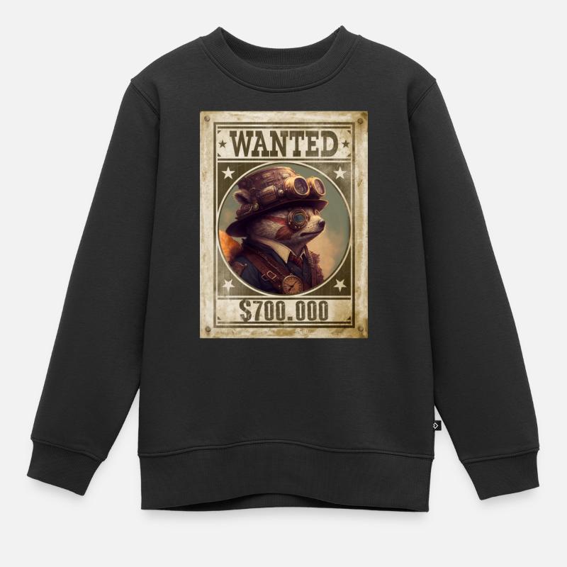 Steampunk Sloth le fugitif - Sweat Premium enfant bio - noir
