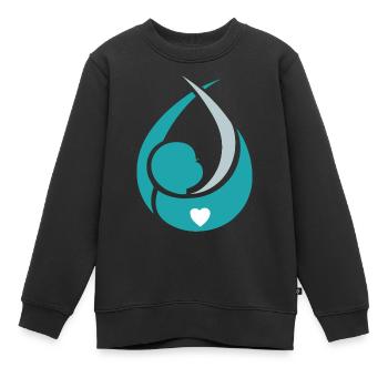 Grossesse Baby shower Babyshower Boy Girl - Sweat Premium enfant bio - noir - Devant - AI Model Kid Female (0cm)