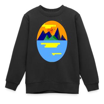 Landschaft Berg - Kinder Premium Organic Sweatshirt - Schwarz - Vorne - AI Model Kid Female (0cm)