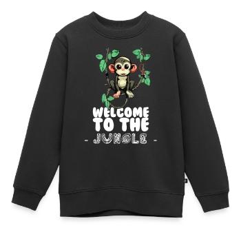Bienvenue dans la jungle - Sweat Premium enfant bio - noir - Devant - AI Model Kid Female (0cm)