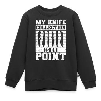 Knife collector - Kids Premium Organic Sweatshirt - black - Front - AI Model Kid Female (0cm)