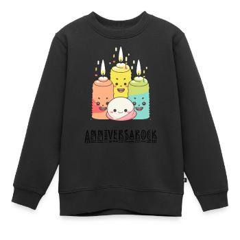 Anniversarock - Sweat Premium enfant bio - noir - Devant - AI Model Kid Female (0cm)
