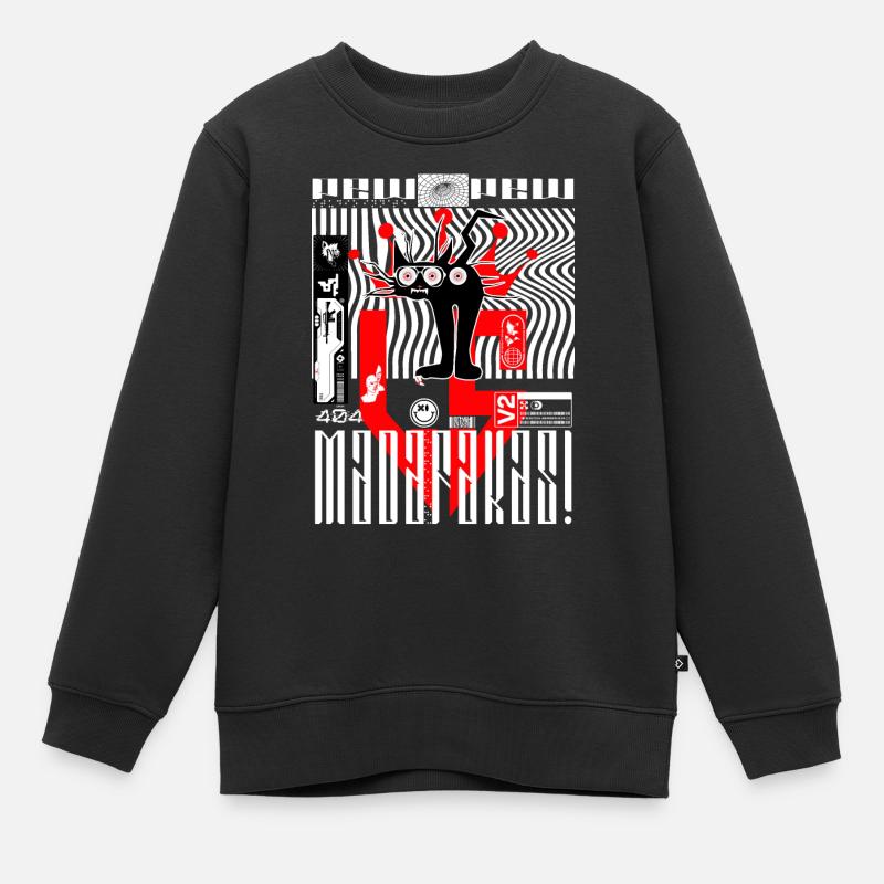 Chat à trois yeux - Sweat Premium enfant bio - noir