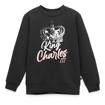 Britischer König III. Charles Coronung 2023 - Kinder Premium Organic Sweatshirt - Schwarz - Vorne - AI Model Kid Female (0cm)
