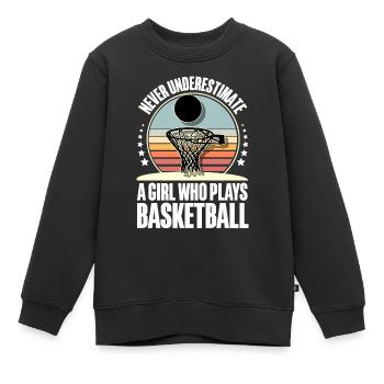 Basketball Basketballer - Kinder Premium Organic Sweatshirt - Schwarz - Vorne - AI Model Kid Female (0cm)