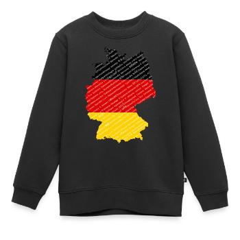 Deutschland in vielen Sprachen - Kinder Premium Organic Sweatshirt - Schwarz - Vorne - AI Model Kid Female (0cm)
