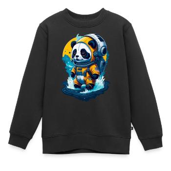 Niedlicher Panda-Astronaut - Kinder Premium Organic Sweatshirt - Schwarz - Vorne - AI Model Kid Female (0cm)