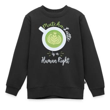 Kaffee Liebhaber | Cafe Latte Barista Geschenkidee - Kinder Premium Organic Sweatshirt - Schwarz - Vorne - AI Model Kid Female (0cm)