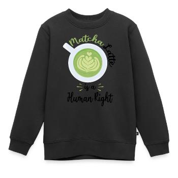 Kaffee Liebhaber | Cafe Latte Barista Geschenkidee - Kinder Premium Organic Sweatshirt - Schwarz - Vorne - AI Model Kid Female (0cm)
