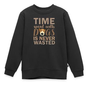 Temps passé avec les chiens - Sweat Premium enfant bio - noir - Devant - AI Model Kid Female (0cm)