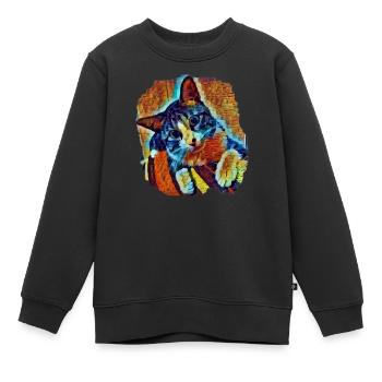 Lukas - Kinder Premium Organic Sweatshirt - Schwarz - Vorne - AI Model Kid Female (0cm)