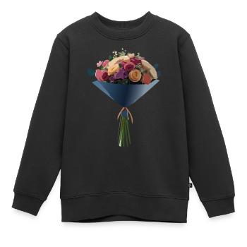 Blume Blumenstrauß bunt - Kinder Premium Organic Sweatshirt - Schwarz - Vorne - AI Model Kid Female (0cm)