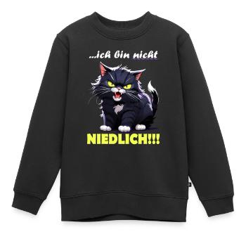 Ich bin nicht NIEDLICH - Kinder Premium Organic Sweatshirt - Schwarz - Vorne - AI Model Kid Female (0cm)