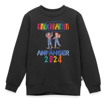 Kindergarten Anfänger 2024 Kita Kiga Hort Kinder - Kinder Premium Organic Sweatshirt - Schwarz - Vorne - AI Model Kid Female (0cm)