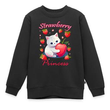 Strawberry Princess - Kinder Premium Organic Sweatshirt - Schwarz - Vorne - AI Model Kid Female (0cm)
