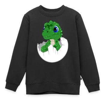 Kleiner Baby Dino im Ei - Kinder Premium Organic Sweatshirt - Schwarz - Vorne - AI Model Kid Female (0cm)