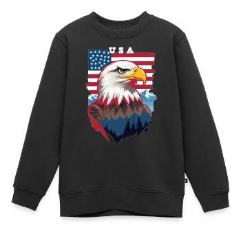 Pygargue à tête blanche - Sweat Premium enfant bio - noir - Devant - AI Model Kid Female (0cm)