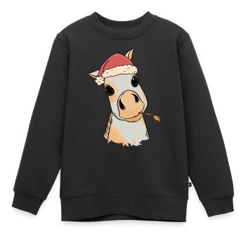 Fohlen Baby Xmas Weihnachtsgeschenk Pferdenarr - Kinder Premium Organic Sweatshirt - Schwarz - Vorne - AI Model Kid Female (0cm)
