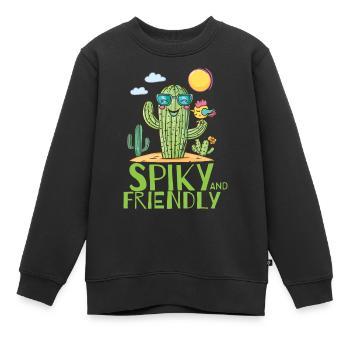 Spiky And Friendly - Kids Premium Organic Sweatshirt - black - Front - AI Model Kid Female (0cm)