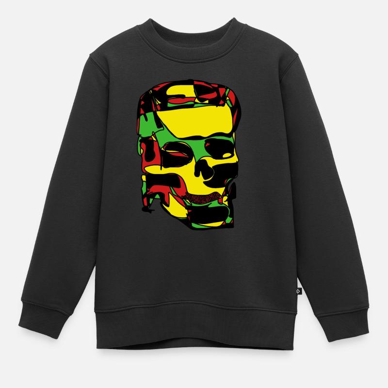 crâne - Sweat Premium enfant bio - noir