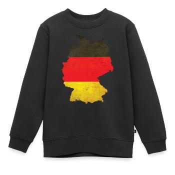 Allemagne - frontière nationale sous drapeau national - Sweat Premium enfant bio - noir - Devant - AI Model Kid Female (0cm)