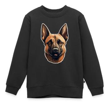 Belgian Malinois - Kinder Premium Organic Sweatshirt - Schwarz - Vorne - AI Model Kid Female (0cm)