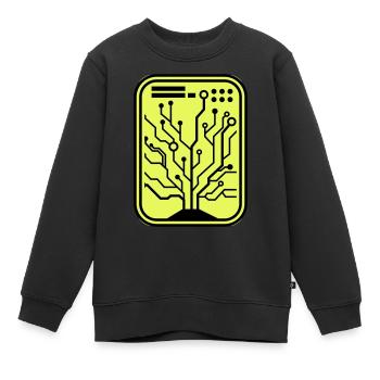 Micro Chip - Kids Premium Organic Sweatshirt - black - Front - AI Model Kid Female (0cm)