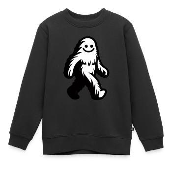 Lächelnder Yeti - Bigfoot Sichtung - Kinder Premium Organic Sweatshirt - Schwarz - Vorne - AI Model Kid Female (0cm)