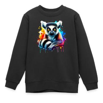 Lémurien - Sweat Premium enfant bio - noir - Devant - AI Model Kid Female (0cm)