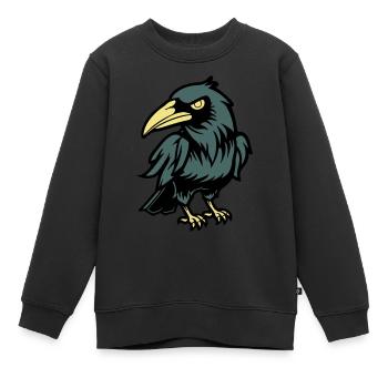 rabe comic tier - Kinder Premium Organic Sweatshirt - Schwarz - Vorne - AI Model Kid Female (0cm)