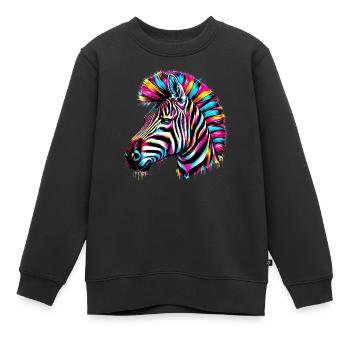 Zebra - Kinder Premium Organic Sweatshirt - Schwarz - Vorne - AI Model Kid Female (0cm)