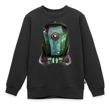 Casque robotique futuriste - Sweat Premium enfant bio - noir - Devant - AI Model Kid Female (0cm)