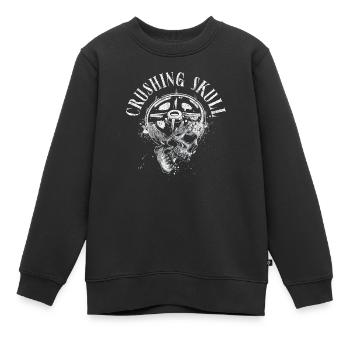 Écrasement du crâne Powerlifting - Sweat Premium enfant bio - noir - Devant - AI Model Kid Female (0cm)