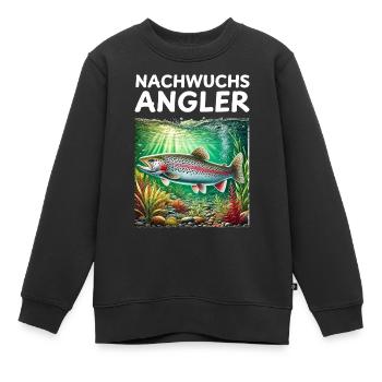 Cadeau de pêcheur pour enfants Trout - Sweat Premium enfant bio - noir - Devant - AI Model Kid Female (0cm)