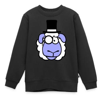 Schaf Herr Gentleman Zylinder Hut Monokel Brille - Kinder Premium Organic Sweatshirt - Schwarz - Vorne - AI Model Kid Female (0cm)