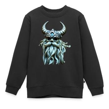 Ragnar - Sweat Premium enfant bio - noir - Devant - AI Model Kid Female (0cm)