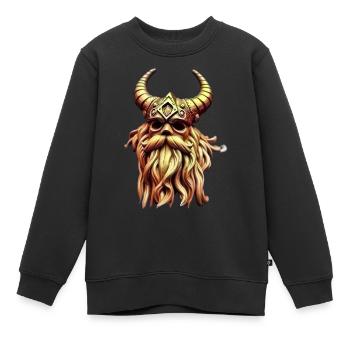 Or Ragnar - Sweat Premium enfant bio - noir - Devant - AI Model Kid Female (0cm)