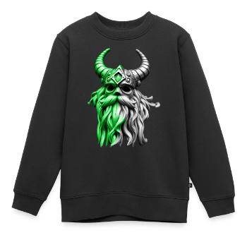 Vert Ragnar - Sweat Premium enfant bio - noir - Devant - AI Model Kid Female (0cm)